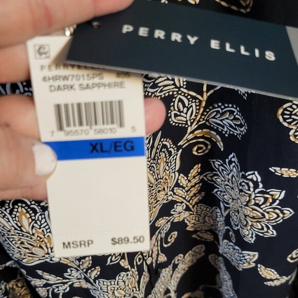 MENS PERRY ELLIS BUTTON DOWN DRESS SHIRT SZ XL - Picture 2 of 5